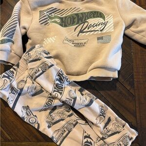 Hot Wheels Kids Racing Sweatshirt and Leggings Set - Beige